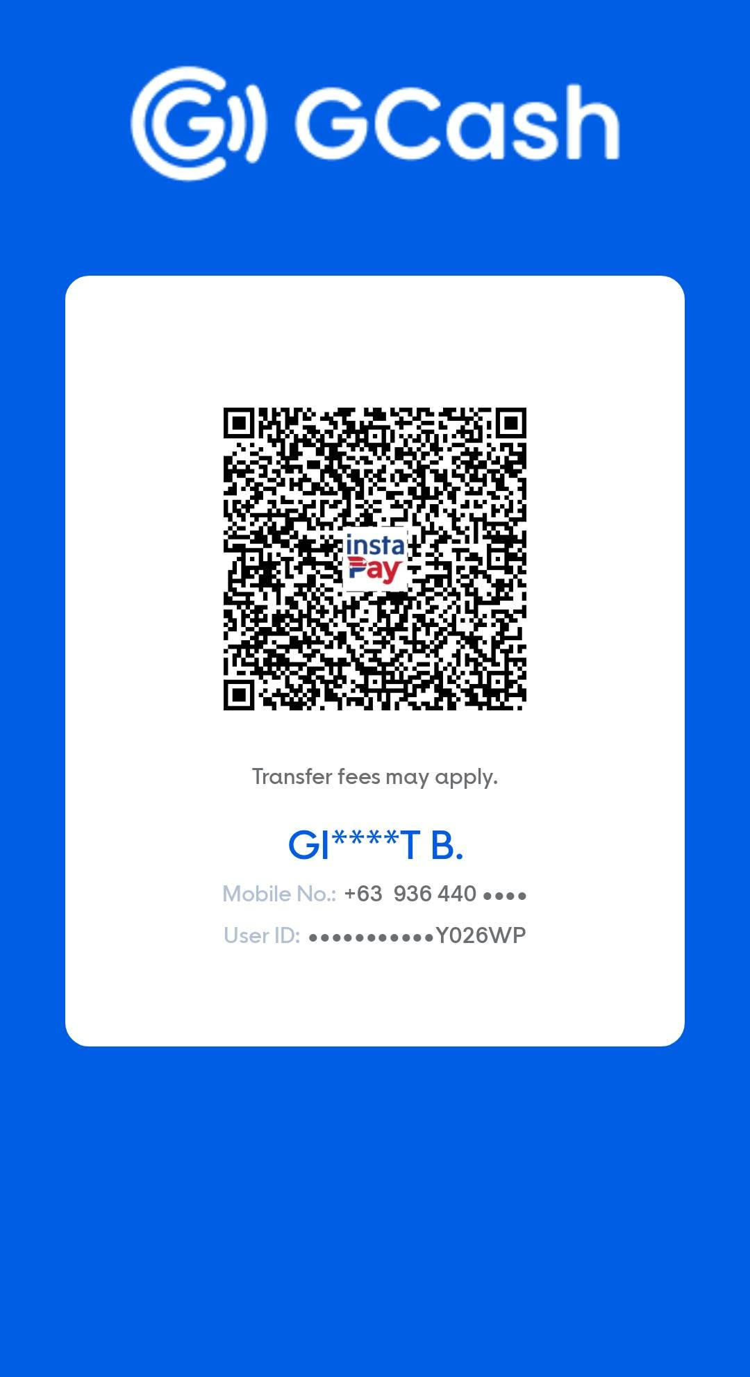 GCash QR code for voluntary donations